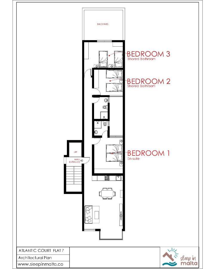 F7 Room 1, Private Double Room With Private Bathroom In Shared Flat Msida Eksteriør billede